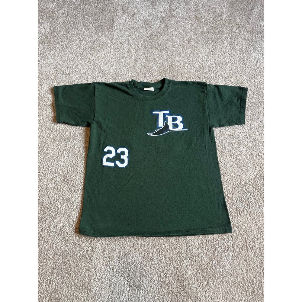 Vintage Carlos Pena Tampa Bay Rays Majestic Youth Shirt Size Large